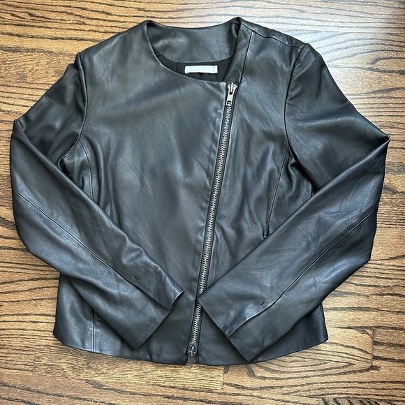 Vince Jackets & Blazers - Vince Leather Cross-Front Moto Jacket - brand new